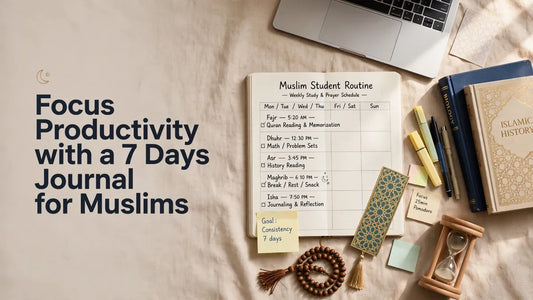Focus Productivity with a 7 Days Journal for Muslims